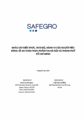 1311.1.Survey on consumer’s KAP and gaps in FS in HN and HCM_VN