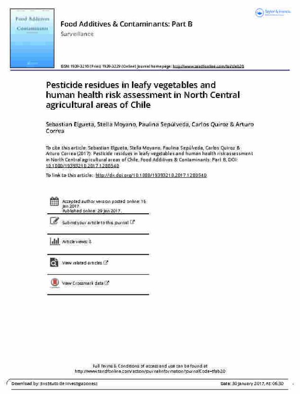 Article_Pesticide residues in leafy vegetables and