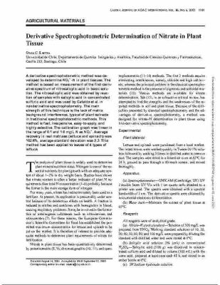 Article_Quanification of nitrate