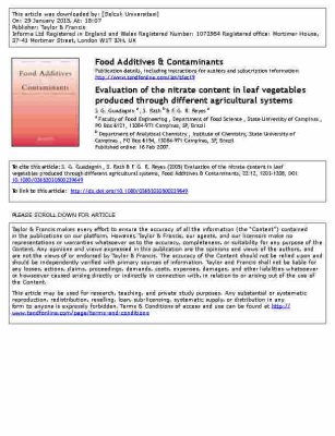 Article_Sample preparation for nitrate determination