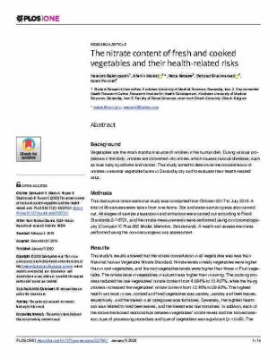 Article_The nitrate content of fresh and cooked