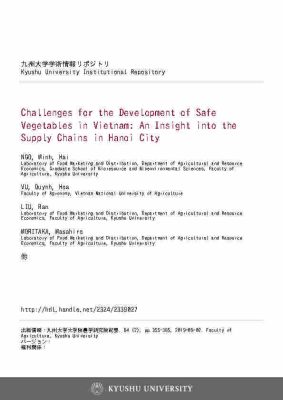 Article_Challenges of safe vegetable value chains in Hanoi