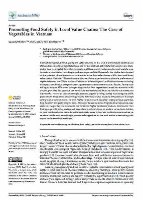 Article_Promoting Food Safety in Local Vegetable Value Chains in Vietnam_Sustainability