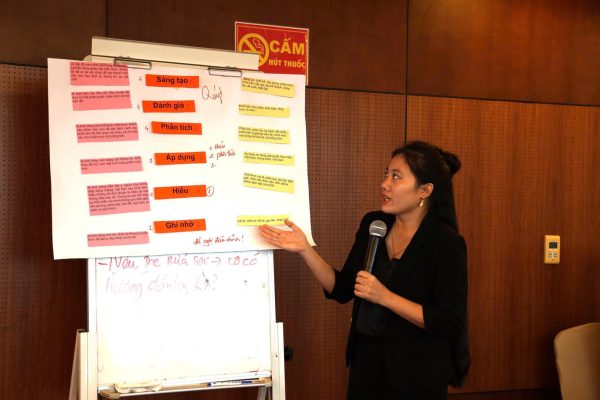 Các cô giáo mầm non thảo luận cách lồng ghép nội dung ATTP vào bài giảng và hoạt động cho trẻ.